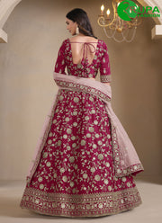 Maroon Color Art Silk Designer Party Wear Lehenga Choli